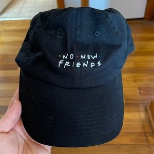 No New Friends embroidered Baseball Cap Black